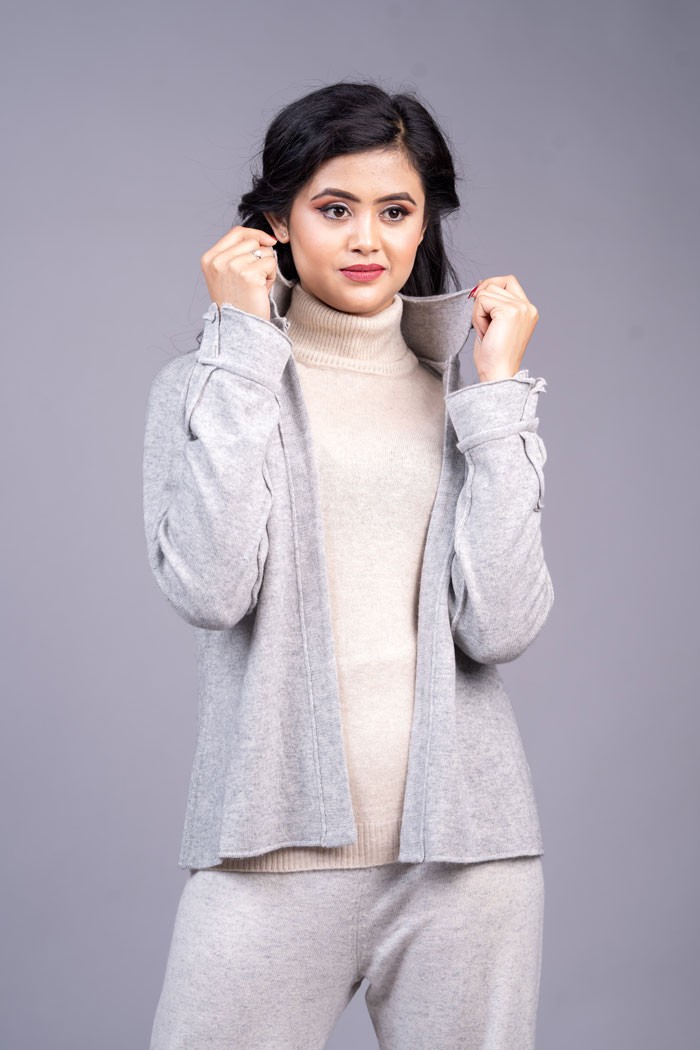 100% Pure Cashmere Sweater With Pocket