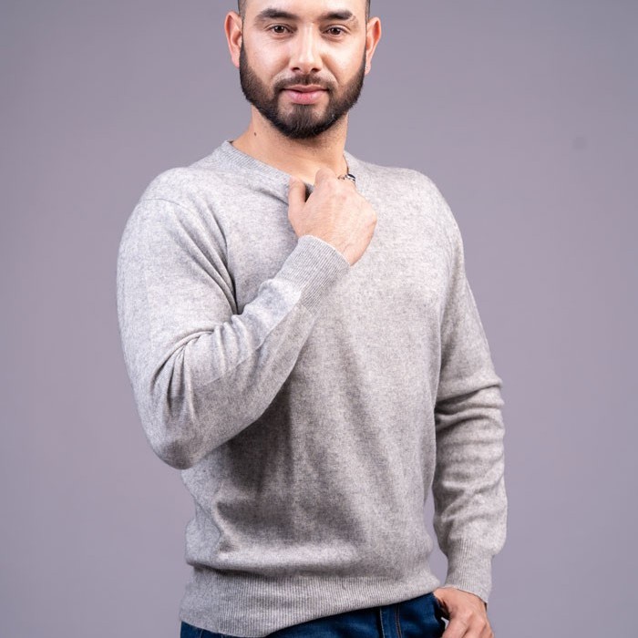 100% Pure Cashmere Gents V-neck Pullover