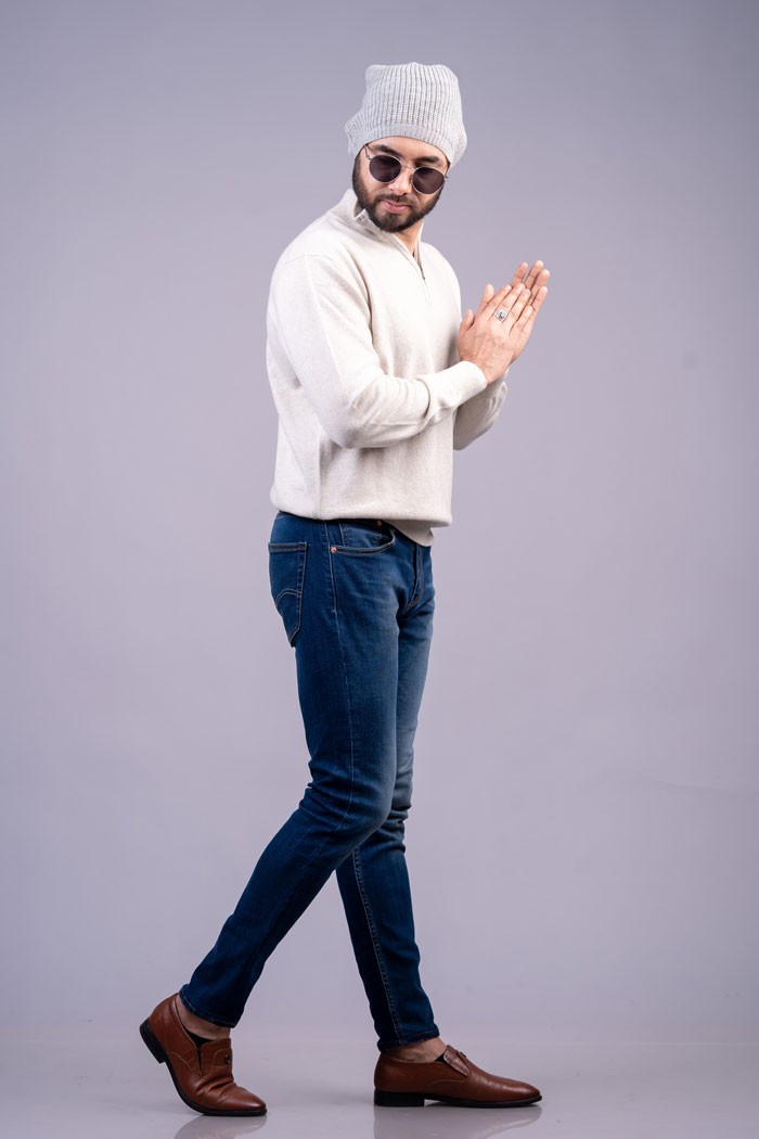 100% Cashmere Men's Striped Cap