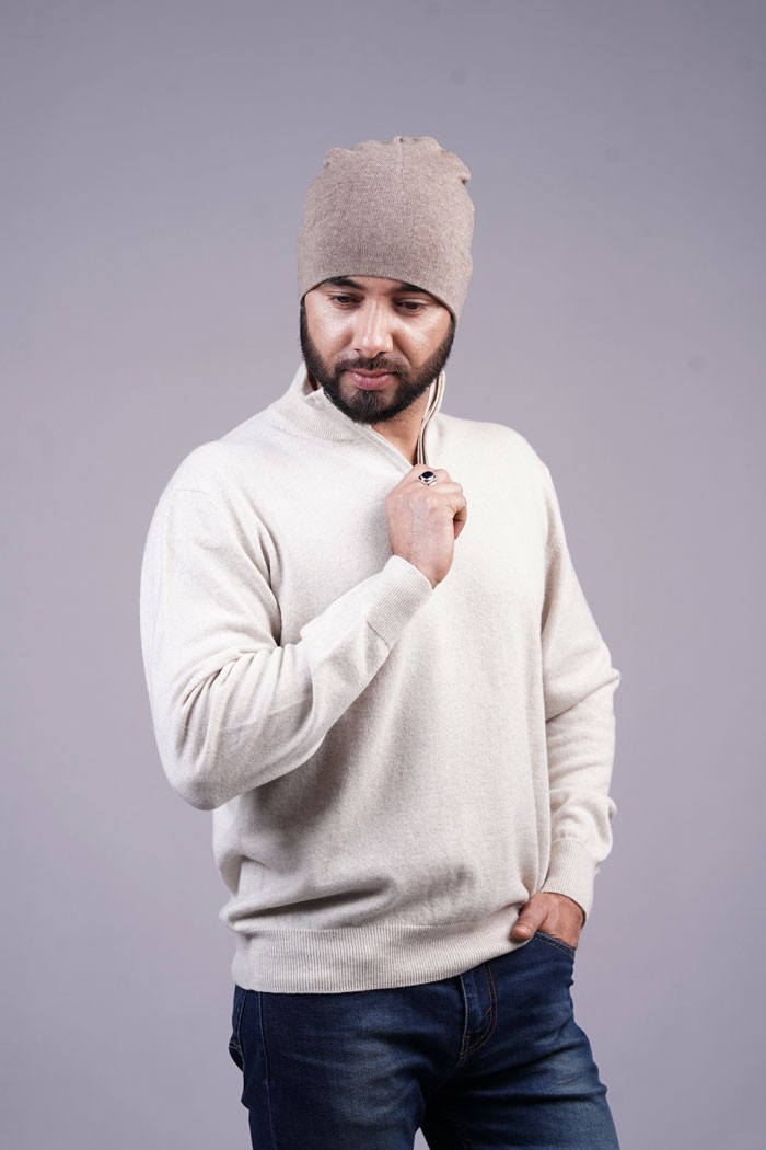 100% Pure Cashmere Men's Plain Cap