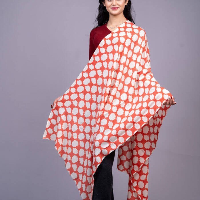 100% Cashmere Printed Stole 28"×80"